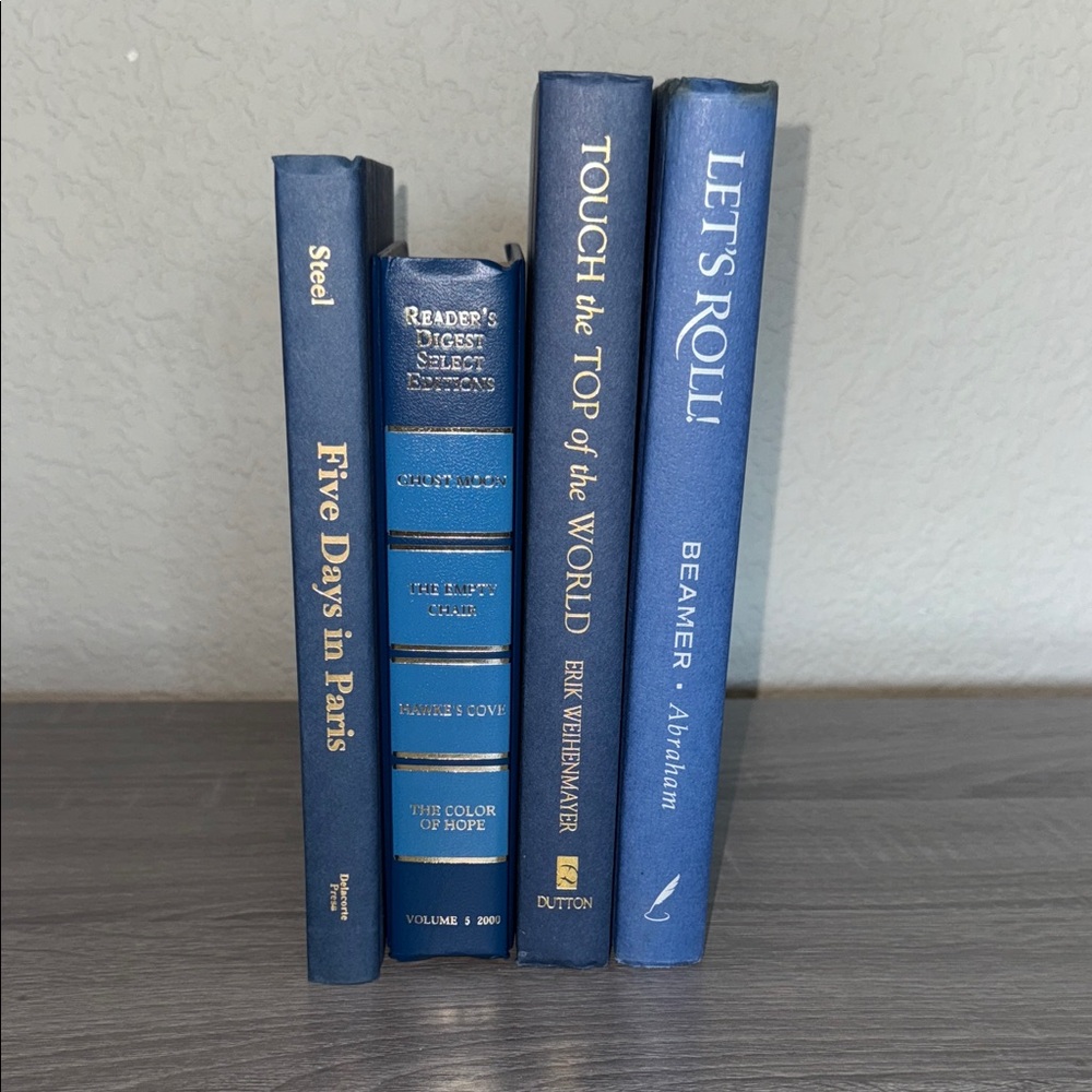 Classic Blue Decorative Books – Set of 4